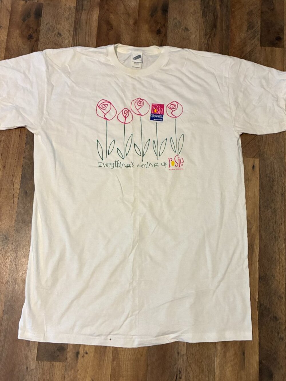 VTG 90s The Rosie O'Donnell Show T Shirt White Graphic Tee Everything's Coming